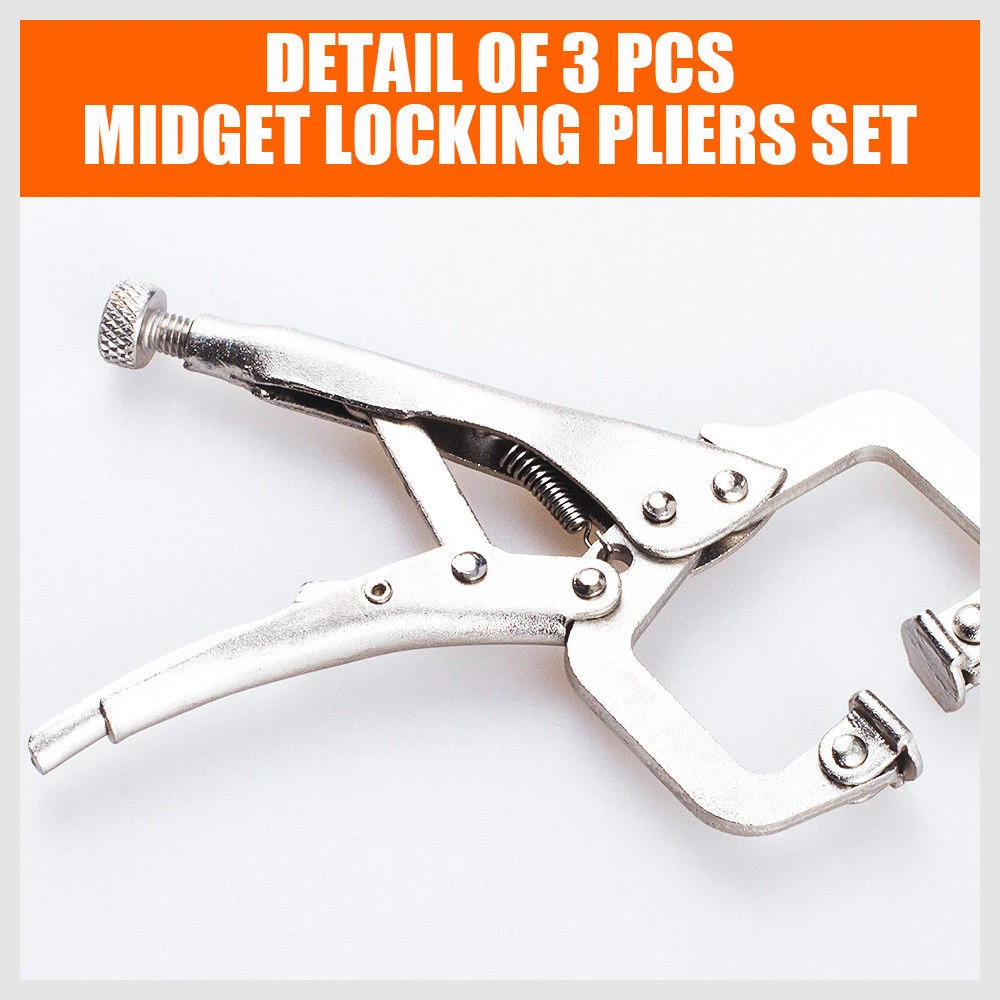 Magnets Welder Arc Tig Mig Welding Holder Locking Pliers Curved Jaw C-Clamp Kit 