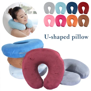 

Colorful U Shaped Travel Pillow Car Air Flight Pillows Neck Support Headrest Cushion Soft Nursing Cushion