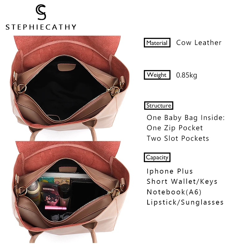 SC Fashion Brand Leather Lady Totes Women Trapeze Bags Shoulder&Crossbody Bag Female Large Flap Gen