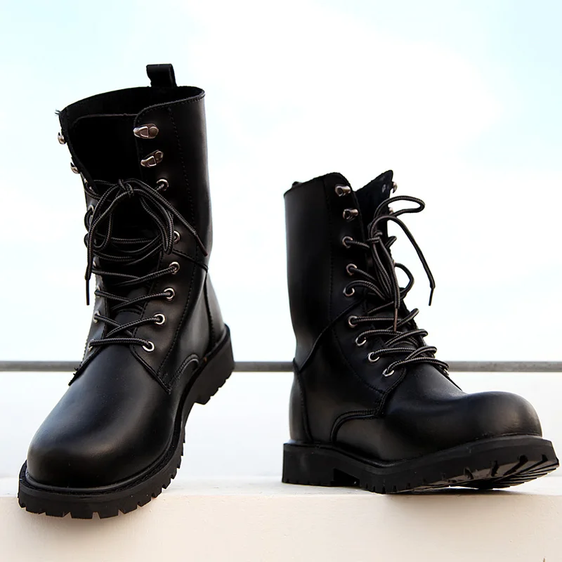 mens leather biker boots