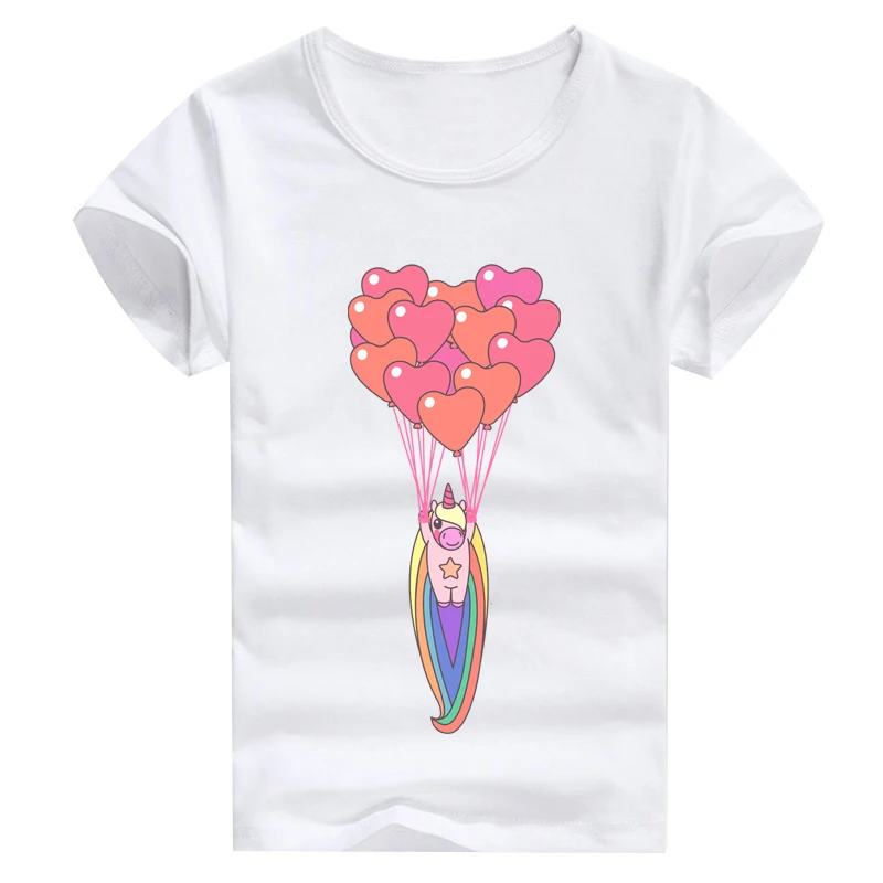 

cute unicorn magic love print kids and men and women t shirt summer wholesales