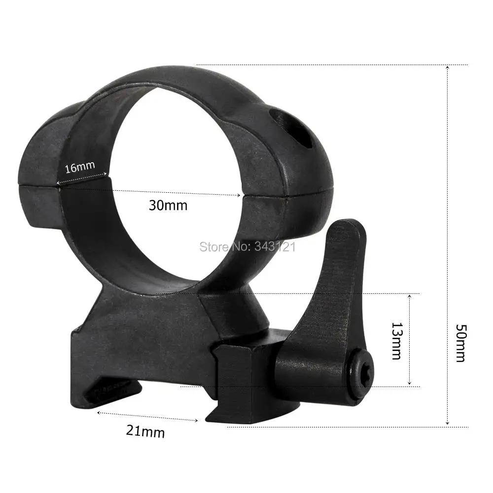 Alonefire Tático Alto Perfil Médio Liberação Rápida Picatinny Weaver Escopo Montagem Anel Brack k5 Aço 30mm 3 Alonefire k5 aço tático 30mm alto perfil