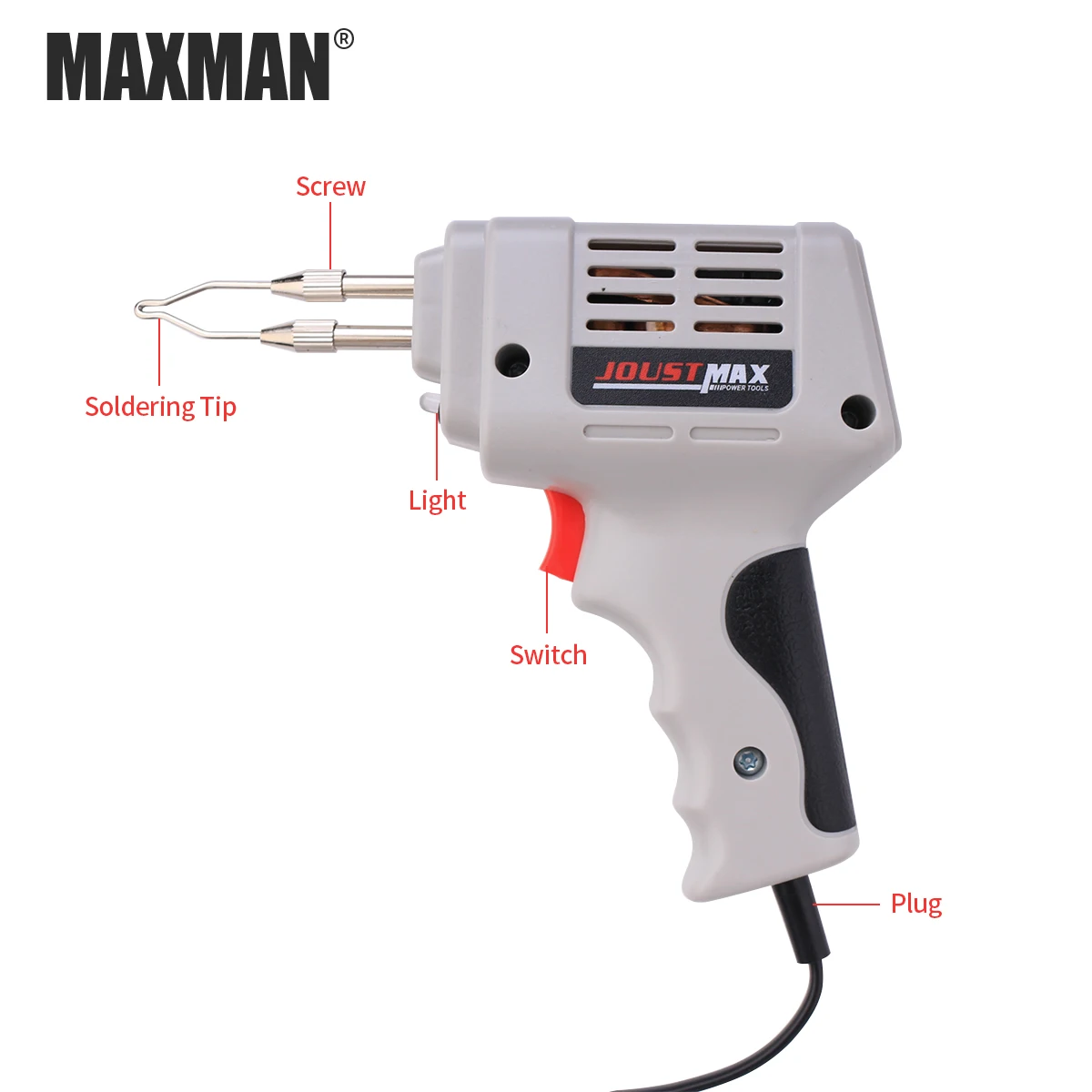 Maxman 220 v acessórios manual estanho arma