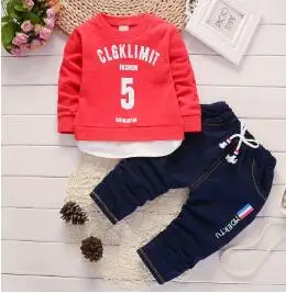 BibiCola/ г. Комплекты одежды для маленьких мальчиков весенне-осенний спортивный костюм Топы+ штаны, спортивный комплект из 2 предметов, одежда для маленьких мальчиков - Цвет: picture color