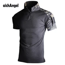 Штурмовая камуфляжная тактическая футболка для мужчин с коротким рукавом армии США лягушка боевые футболки летняя Мультикам Военная страйкбол рубашки поло