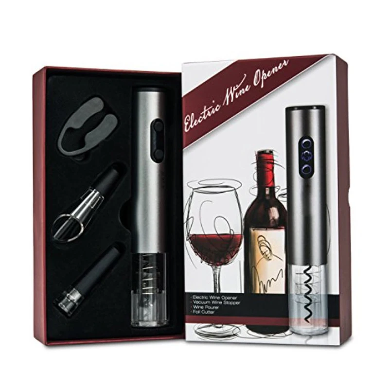 4pcs Aluminum Alloy Red Wine Opener Electric Wine Bottle Opener Vacuum