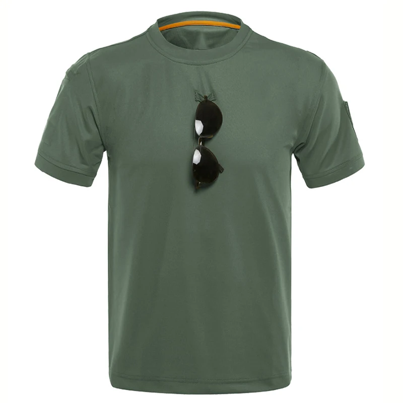 

New Crew Neck Quick Dry Tactical Combat T-shirt Men Outdoor Sport Military Army Climbing Hiking Short Sleeve T Shirt Camping Top