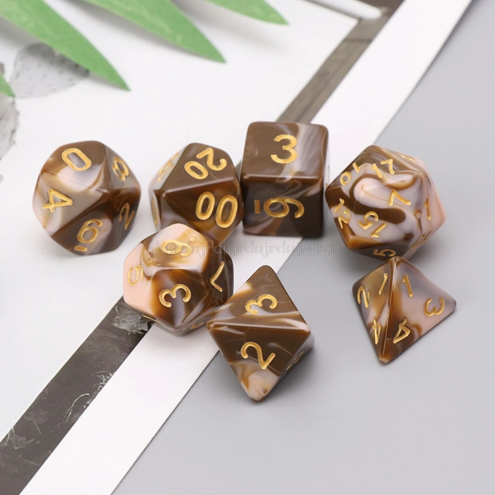 7 шт./набор, игральные кости D4, D6, D8, D10, D12, D20 для подземелий и драконов, D& D, ролевые игры N20, Прямая поставка