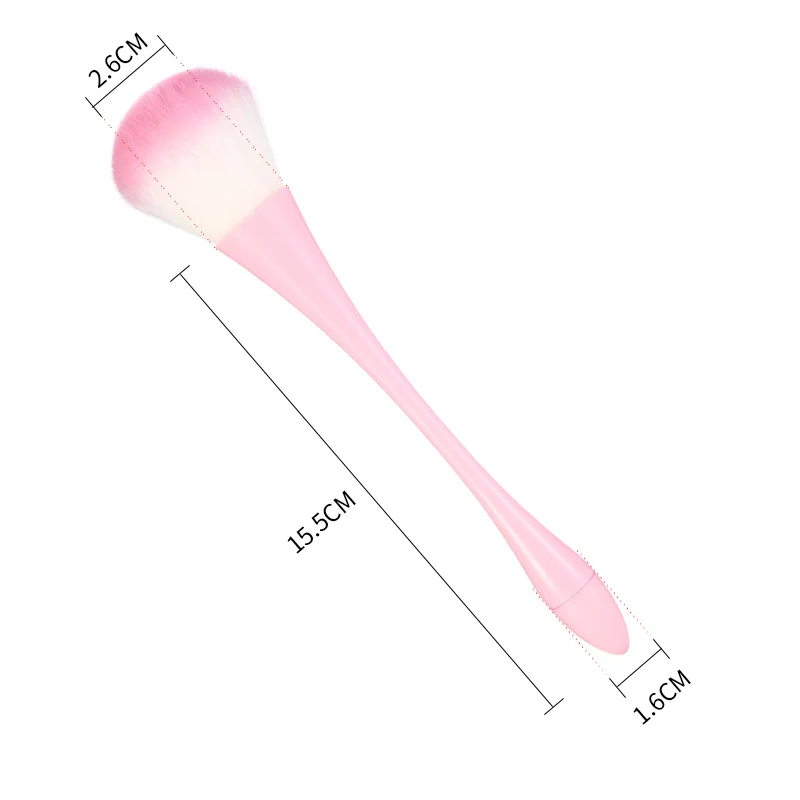 ROHWXY Щетка Для Чистки Ногтей Красочная ручка мягкий акриловый УФ-гель порошок пыль блестки очиститель ручка Маникюрный Инструмент - Цвет: Pink