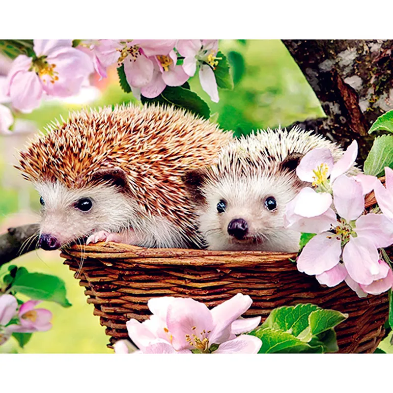DIY Diamond Embroidery Hedgehog on the tree Pattern Rhinestone Sets Diamond Painting Cross Stitch Wall Decor Needlework
