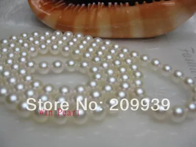 

Hot sell Noble- FREE SHIPPING>>>@@ AS3321 7.5MM AAA 34.5" WHITE AKOYA PEARL OPERA NECKLACE
