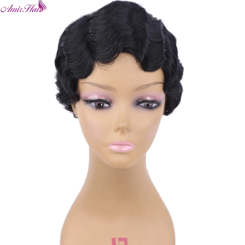 Finger Wave Hairstyle finger waves Amir Finger Waves Wig Synthetic Hair Heat Resistant Short Wigs For Black Women Finger Wave Hairstyle glossy finger waves hairstyle tutorial Amir Finger Waves Wig Synthetic Hair Heat Resistant Short Wigs For Black Women