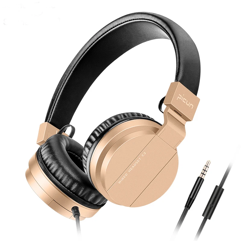 C3 Wired headphones With Microphone Deep Bass 3.5mm On ear