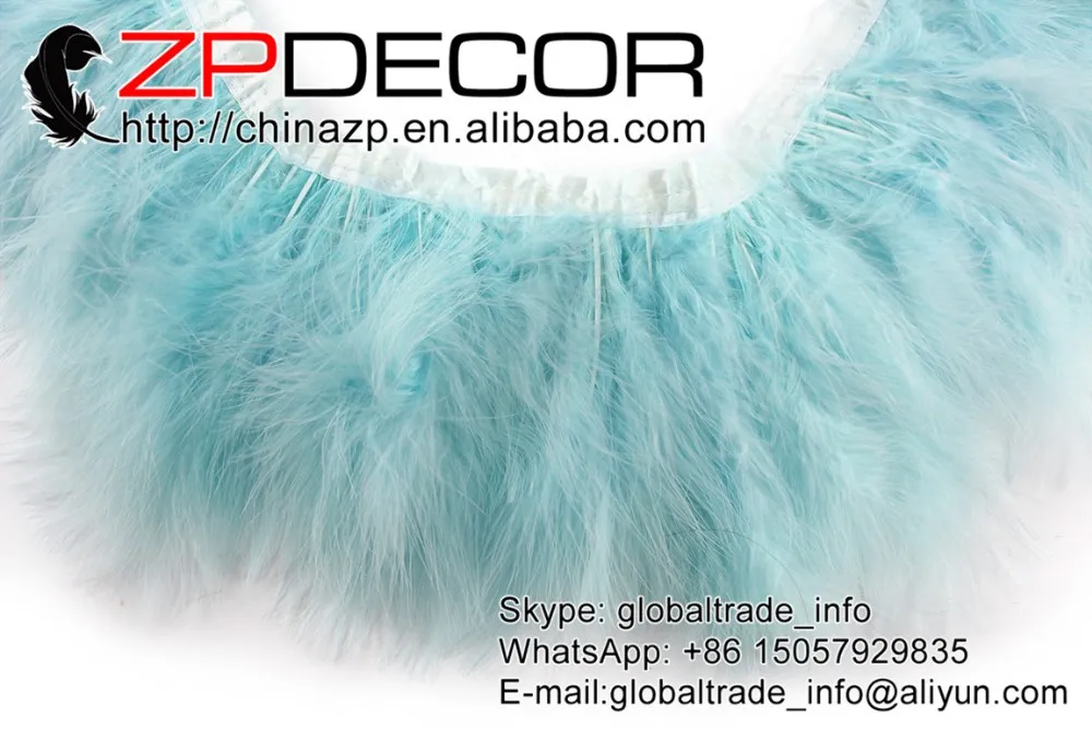 Mint Geen Marabou Turkey Fluff Feather Fringe Trim (30)