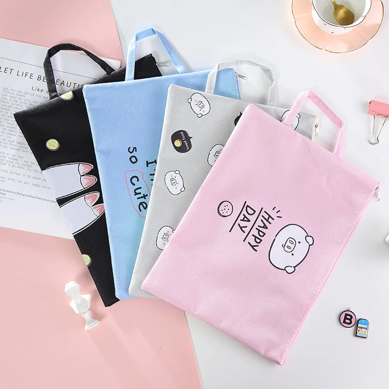 

Pig Series A4 Document Bag Student Handbag Oxford Canvas Information Bag
