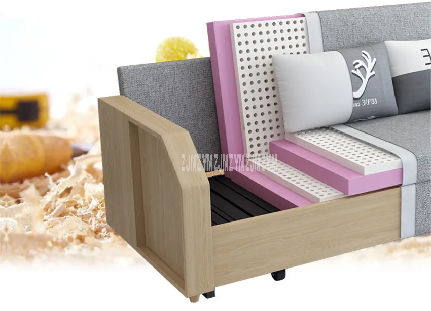 Диван для гостиной, кровать, мебель, современный моющийся лен, хлопок, твердый деревянный каркас, натуральный латекс+ губка, наполнитель, раскладной диван-кровать