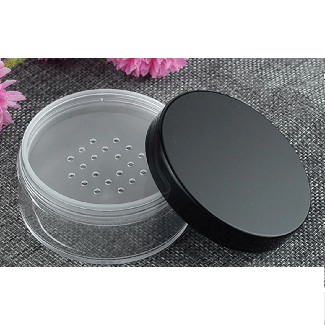 Hot 1PC 50g Plastic Loose Powder Jar with Sifter Empty Cosmetic