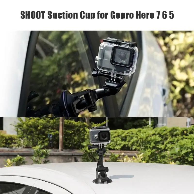 Держатель на присоске с низким углом для экшн-камеры, Спортивная камера, автомобильный держатель для рекордера, подставка, кронштейн для Gopro Hero 7 6 5, черный
