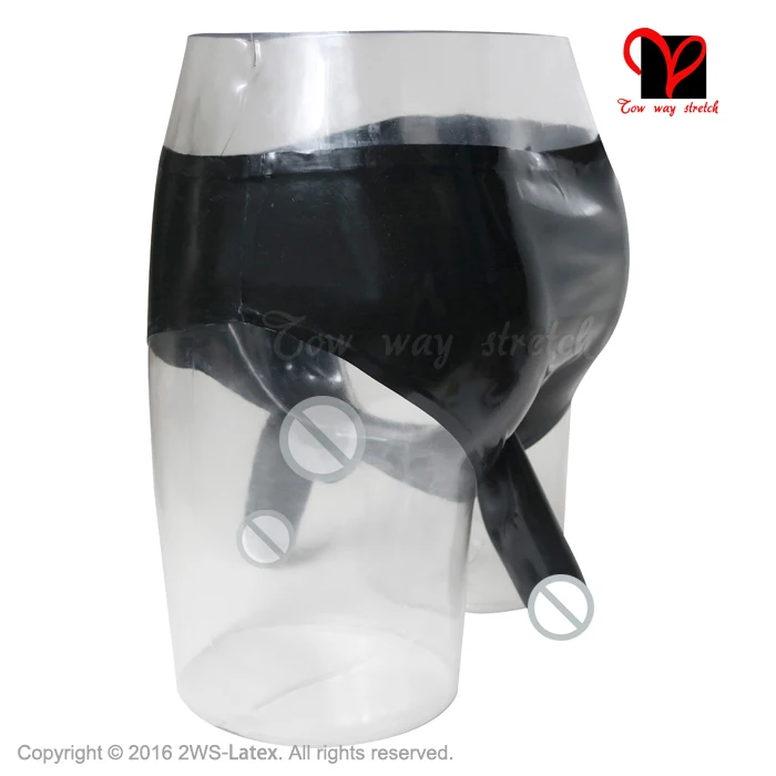 Latex pants Anatomical anal Condom Penis Sheath Low Cut Rubber panties Underwear Underpants plus size KZ-045