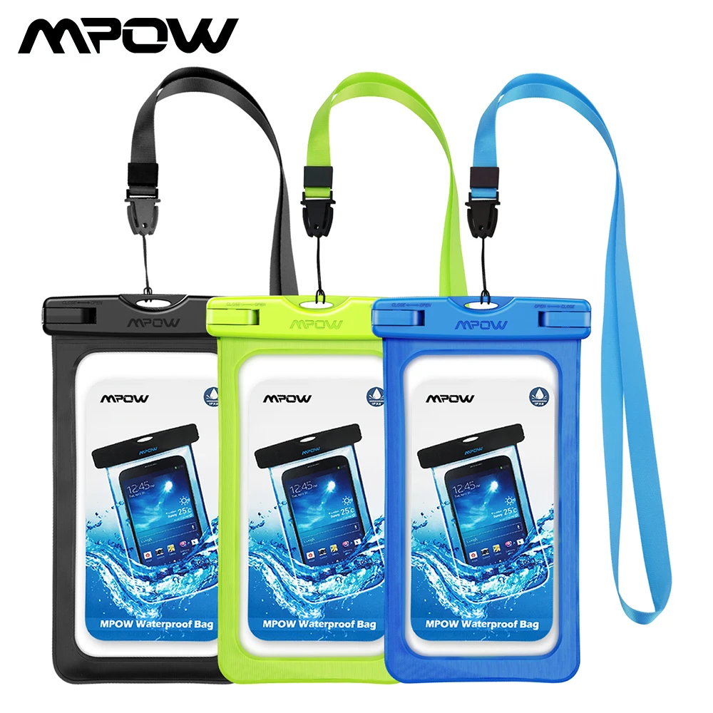 Mpow PA079 العالمي IPX8 غطاء هاتف مضاد للماء الهاتف المحمول حقيبة جافة 6 بوصة الهاتف الذكي الحقيبة ل فون X Hornor 10 هواوي Xiaomi