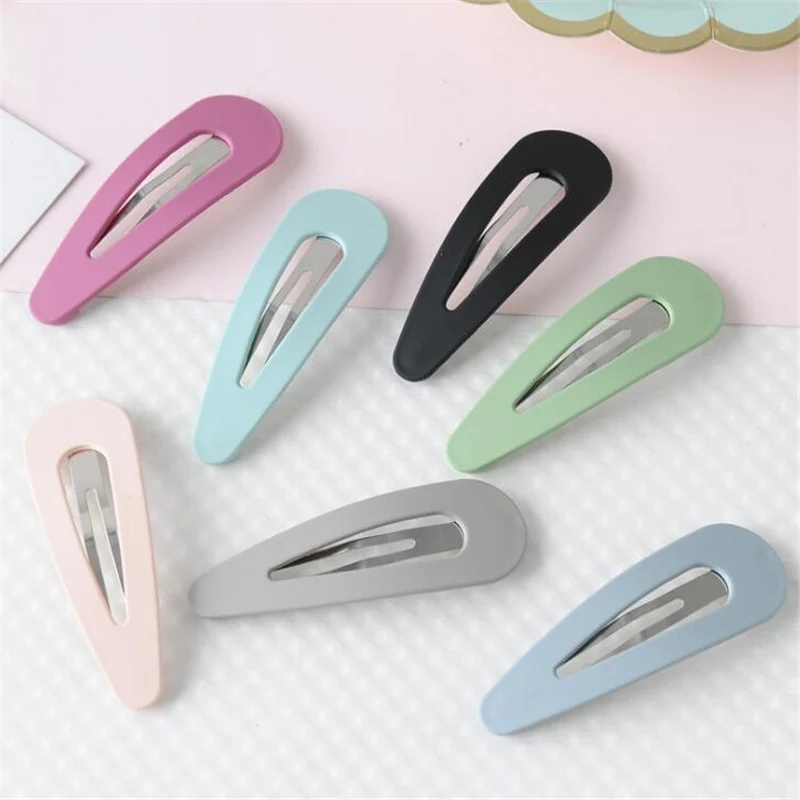 

New Korean Style Lovely Women Girls Candy Color BB Scrub Hair Clips Hairpins Female Sweet Barrettes Water-drop Hair Accessories
