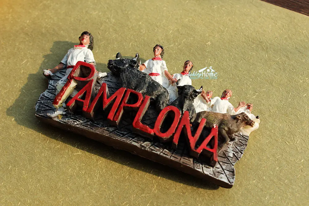 

The running of the bulls, PAMPLONA, Spain Tourist Souvenir 3D Fridge Magnet