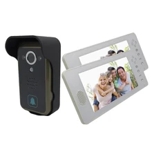 2.4G 7 “Monitor de La Cámara de Visión Nocturna PIR puerta de Intercomunicación 1 cámara 2 monitores QLEUNG Video Sin Hilos Teléfono de La Puerta