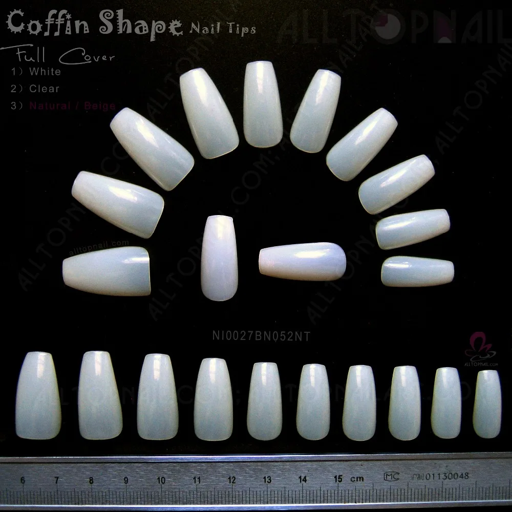 200 Sets Coffin Shape False Nail Tips Full Cover Ballerina False Nails Professional Natural