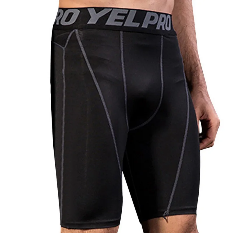 

MJARTORIA Men's Tight Fitness Running Training Shorts Solid Color Stitching Breathable Quick-drying Stretch Shorts