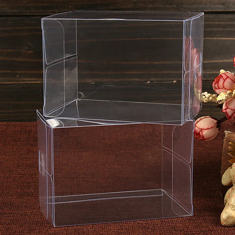 FREE SHIPPING 100PCS 7 X 7X 10 CM Clear PVC Candy Boxes,Wedding Favor Box, Baby Shower Bridal Shower Sweet Gift Box Display