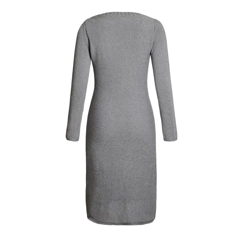 ADEWEL весеннее женское облегающее платье-свитер с длинным рукавом, Повседневное платье миди ручной вязки, элегантная внутренняя одежда, женские платья s