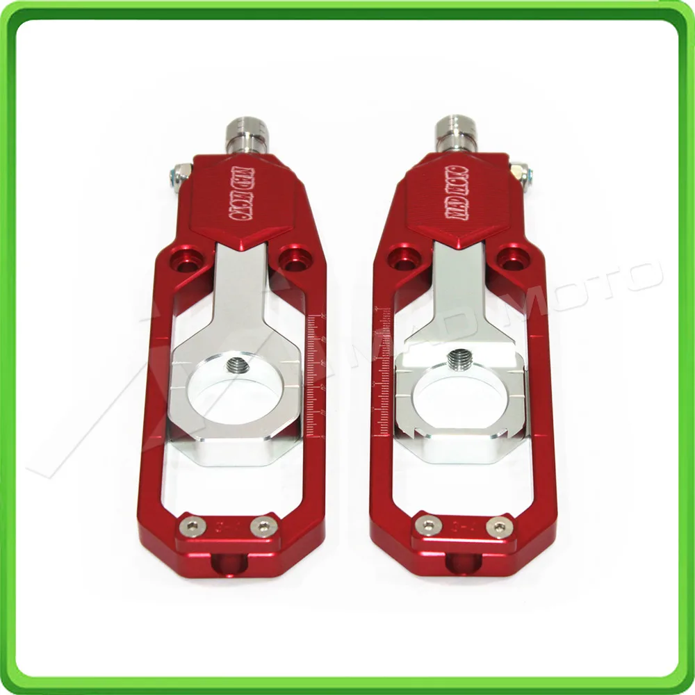 Motorcycle Chain Tensioner Adjuster fit for SUZUKI GSXR600 GSXR750 GSX-R GSXR 600  750 2006 2007 2008 2009 2010 Red & Silver (2)