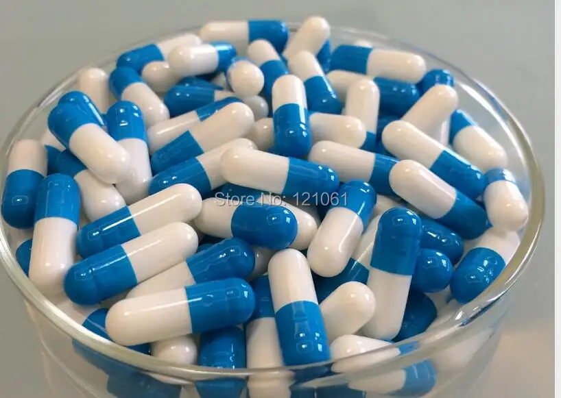 

00# 200pcs! Blue-White colored empty capsules,hard gelatin empty capsules( joined or seperated capsules available)