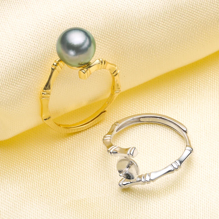 

925 Silver Wedding Bridal Pearl Ring Finger Ring Settings Adjustable Ring Findings Jewelry Parts Fittings Accessories, 3pcs/lot