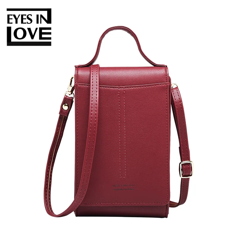 

EYES IN LOVE PU Leather Shoulder Bag Fashion Long Purses and Handbags Multifunctional Cell Phone Card Pocket CrossbodyBags Purse