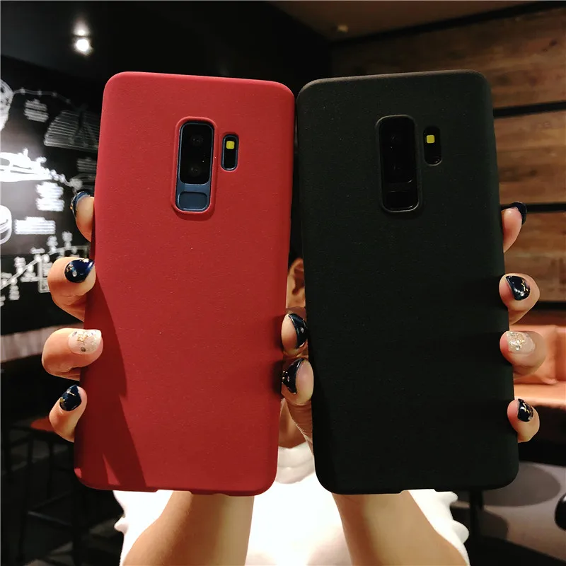 

Frosted Sand Texture Matte Silicone Case for Samsung Galaxy S9 Plus Phone Cases TPU Cover Samsung Note 9 8 5 4 3 S8 S7 S6 Edge