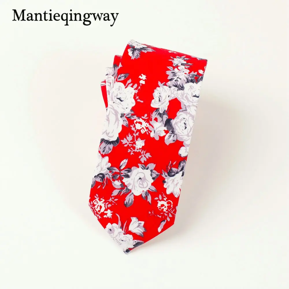 Mantieqingway 6 см мужской хлопчатобумажный галстук, деловые костюмы, шейные галстуки, Свадебный с принтом, Цветочный галстук, брендовый обтягивающий галстук, подарок - Цвет: 026