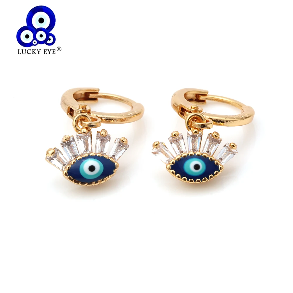 Женские серьги подвески Lucky Eye медные Hamsa с кисточками для ресниц богемные
