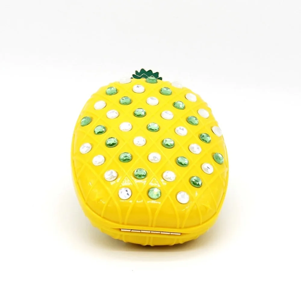 Frutta ananas disegno di colore giallo diamanti donne borse Frutta ananas disegno di colore giallo diamanti donne borse piccola borsa frizioni di giorno borse da sera con tracolla a catena in Frutta ananas disegno di