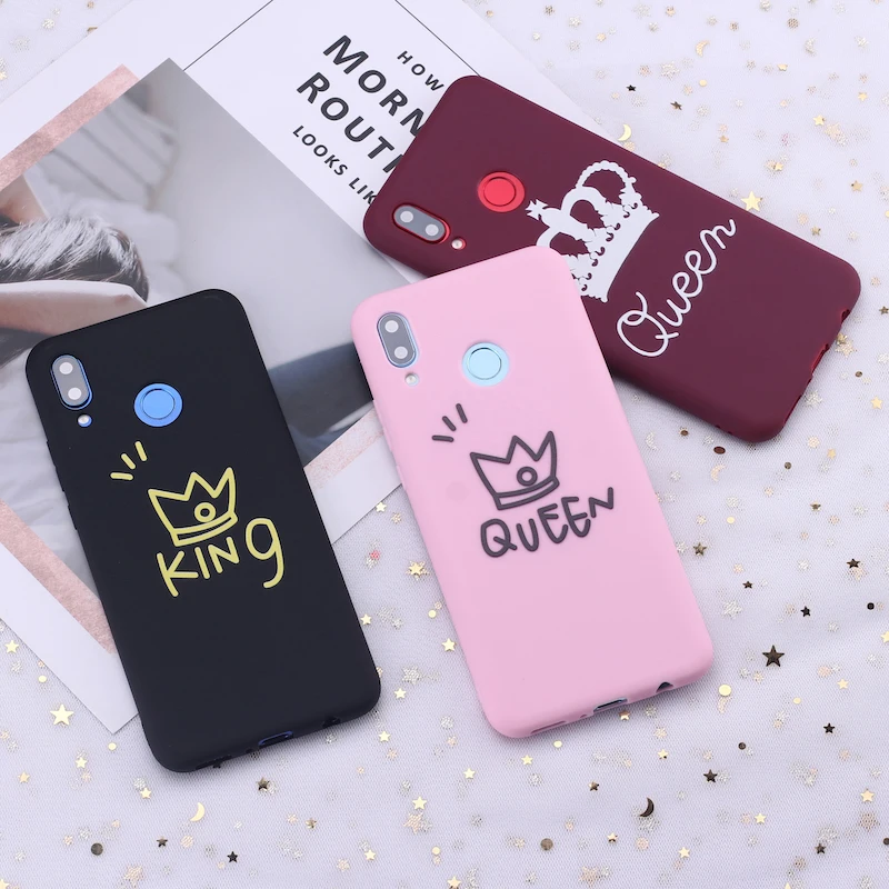 

For Xiaomi Mi Redmi Note 5 6 7 8 9 lite Pro Plus King and Queen Crowns Candy Silicone Phone Case Cover Capa Fundas Coque