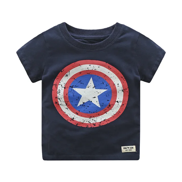 2018 Summer Kids Boys Short Sleeve T Shirts Cotton Captain America T Shirt Baby Boy Tops Tee Shirt children Clothing 4