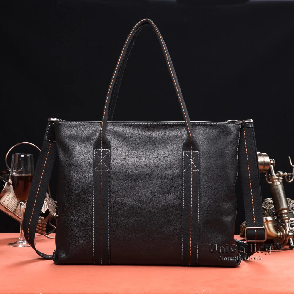 UniCalling мужские кожаные сумки модная мужская большая емкость деловая легкая кожаная сумка из натуральной кожи мужская сумка