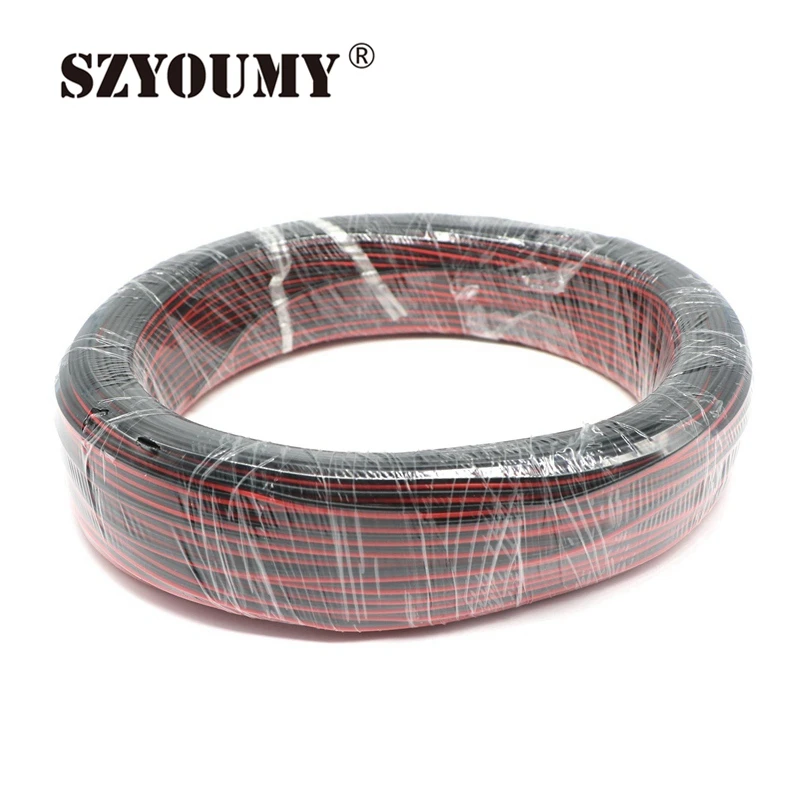 

SZYOUMY 200M/lots Electrical Wire Red Black Tinned Copper 2 Pin 22AWG Insulated PVC Extension LED Strip Electronic Cable