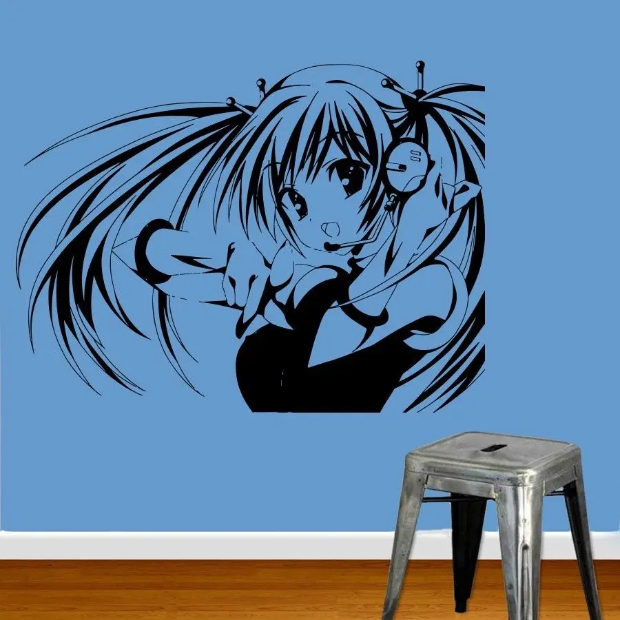 WALL VIINYL STICKER DECAL ART MURAL ANIME MANGA SEXY GIRL IN HEADPHONES 22x35inchin Wall