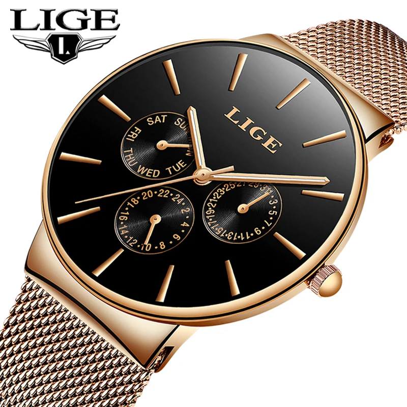 LIGE Fashion Simple Mens Watches Top Brand Luxury Business Mesh belt Quartz Watch Men Clock Male Sports watch relogio masculino LIGE Fashion Simple Mens Watches Top Brand Luxury Business Mesh belt Quartz Watch Men Clock Male Sports watch relogio masculino