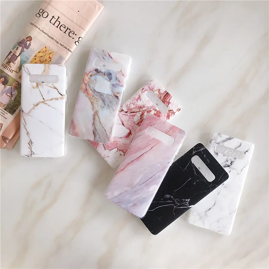

S10 Plus Marble Case For Samsung S9 S8 Plus Coques Grip Stand Holder Matte Silicon Cover for Samsung S7 Edge S8 S9 Note 8 Note 9