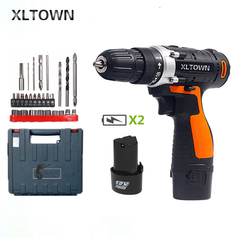 

XLTWON 12V/16.8v/21v Electric Drill 2 battery Rechargeable Lithium Battery Mini Multifunction Electric Screwdriver power tools