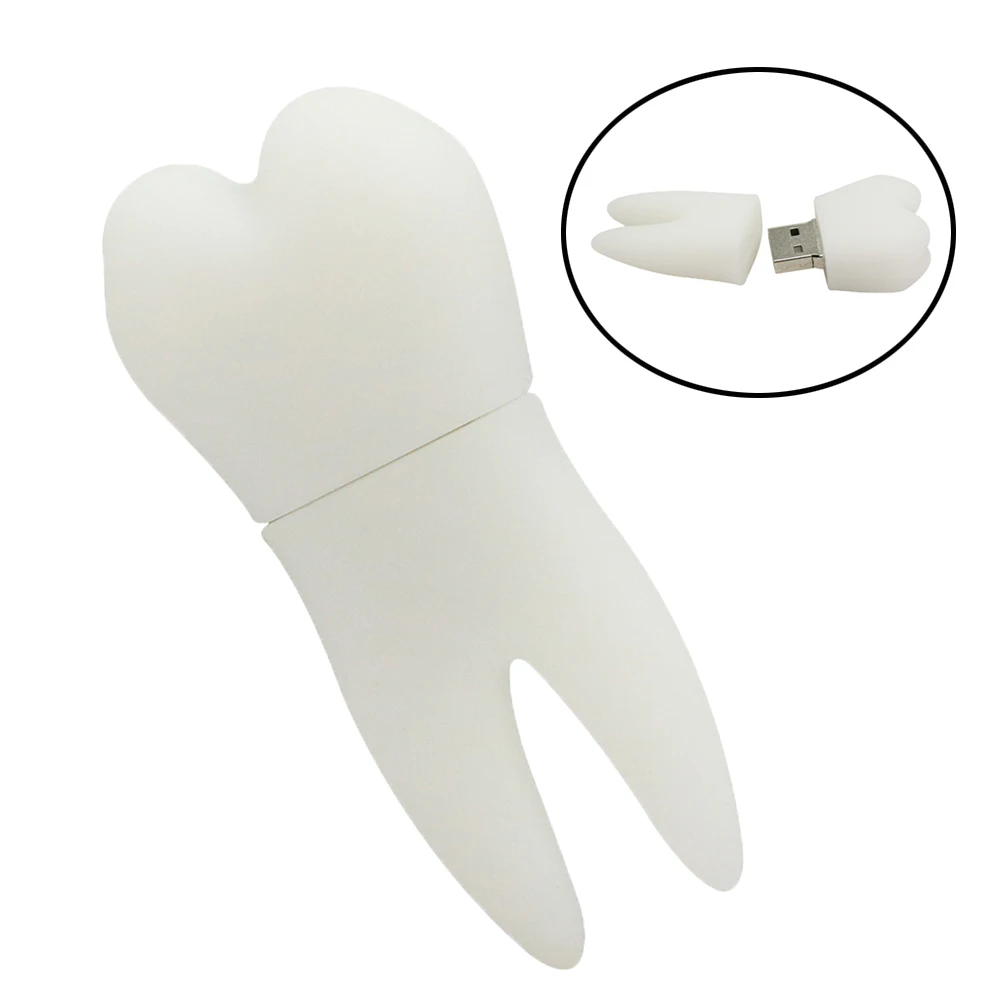 Real Capacity Tooth Shape USB Flash Drives 4GB 8GB 16GB 32GB 64GB Teeth Pen Drive USB Disk Flash Memory Stick External Storage
