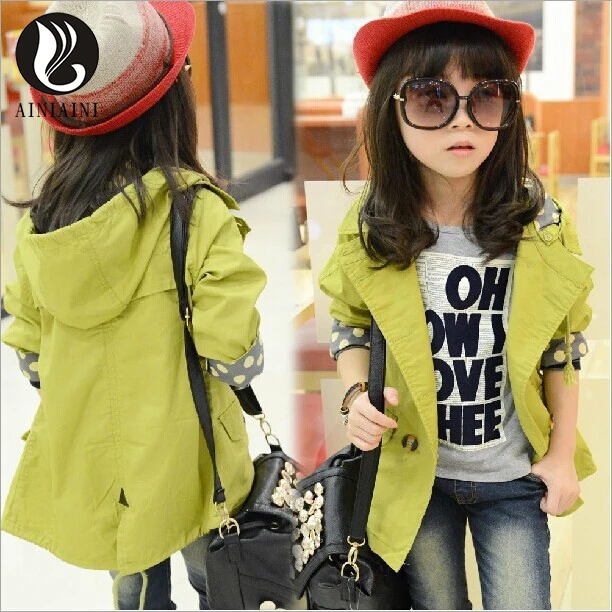 2017 Spring Autumn Children's Windbreaker 8 Years Old Or Older Solid Color Single-Breasted With Pocket Casual Girl Suit AB834 |