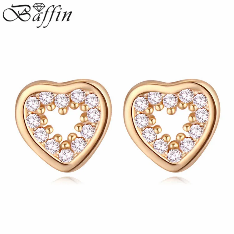 

Fashion wedding accessories Heart Stud Earrings made with AAA Cubic Zircon Pendientes for women Bijuteria